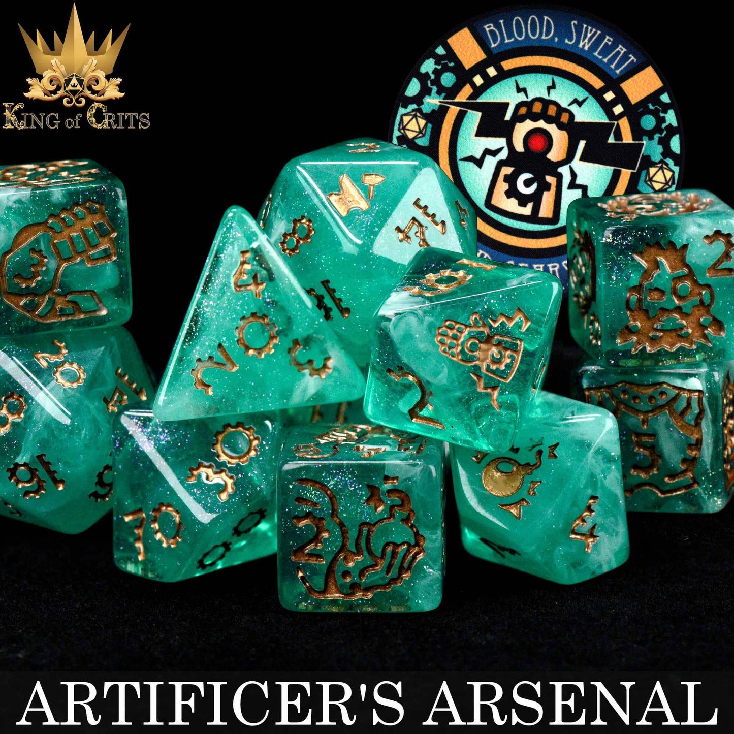 "ARTEFICER'S ARSENAL" - RESIN DICE - KING OF CRITS ORIGINAL