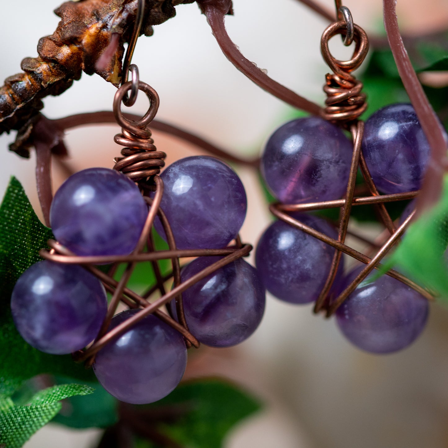 “AS ABOVE, SO BELOW” – WIRE-WRAPPED GEMSTONE BEAD EARRINGS