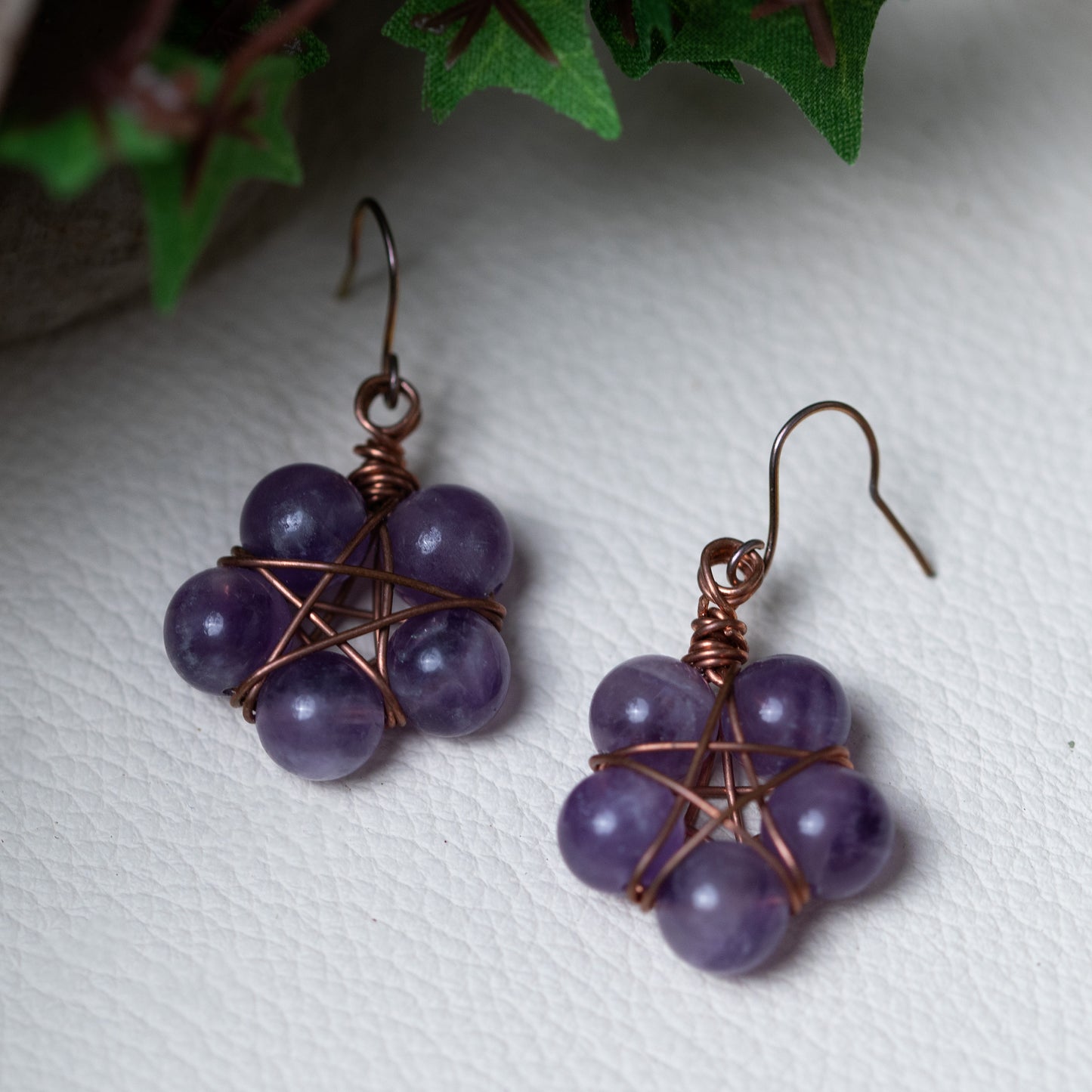 “AS ABOVE, SO BELOW” – WIRE-WRAPPED GEMSTONE BEAD EARRINGS