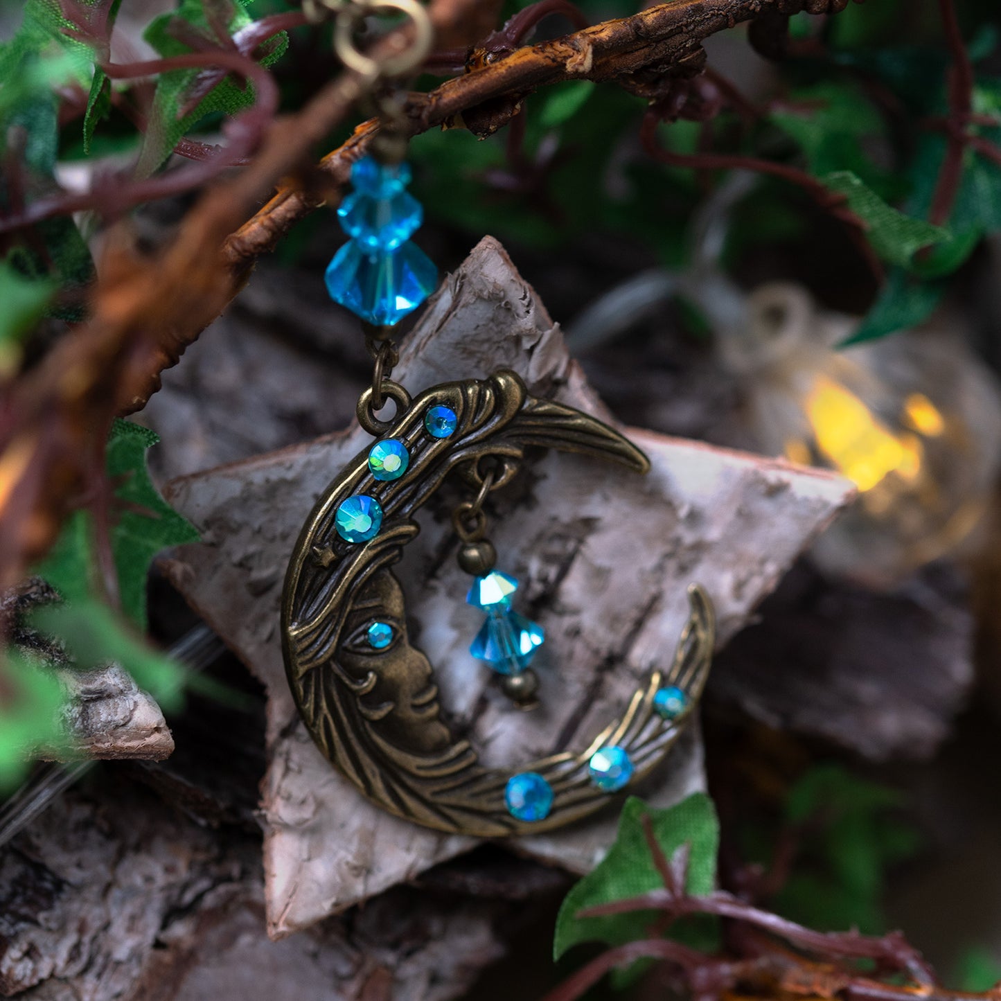 “GOODBYE MOONMAN” – WITCHY STYLE JEWELRY SET – TURQUOISE AB – ANTIQUE BRONZE