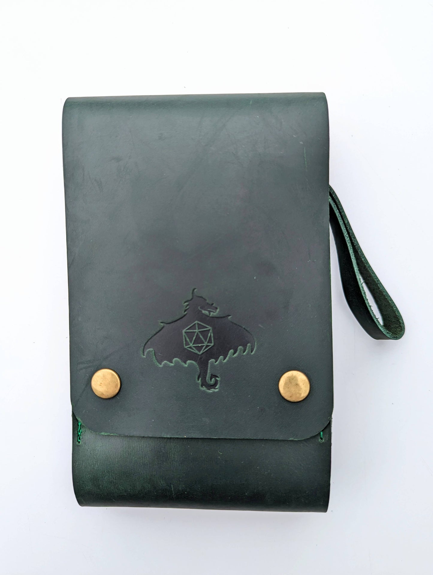 HÜTER DER RELIKTE - WÜRFELTASCHE - LEDER - MIT GLASBEHÄLTERN
