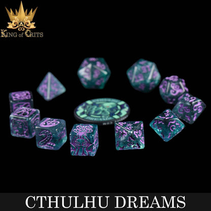 "CTHULU DREAMS" - RESIND DICE SET - KING OF CRITS ORIGINAL