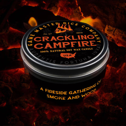"CRACLING CAMPFIRE" - IMMERSIVE GAMING CANDLE - SAFFRON & WOOD
