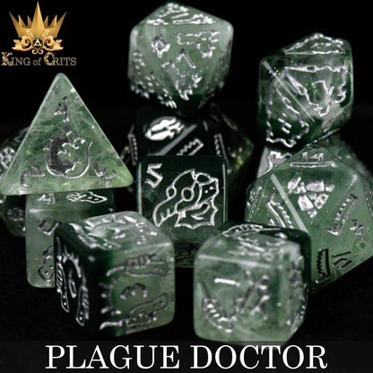"PLAGUE DOCTOR" - 11 PIECE DICE SET - KING OF CRITS ORIGINAL