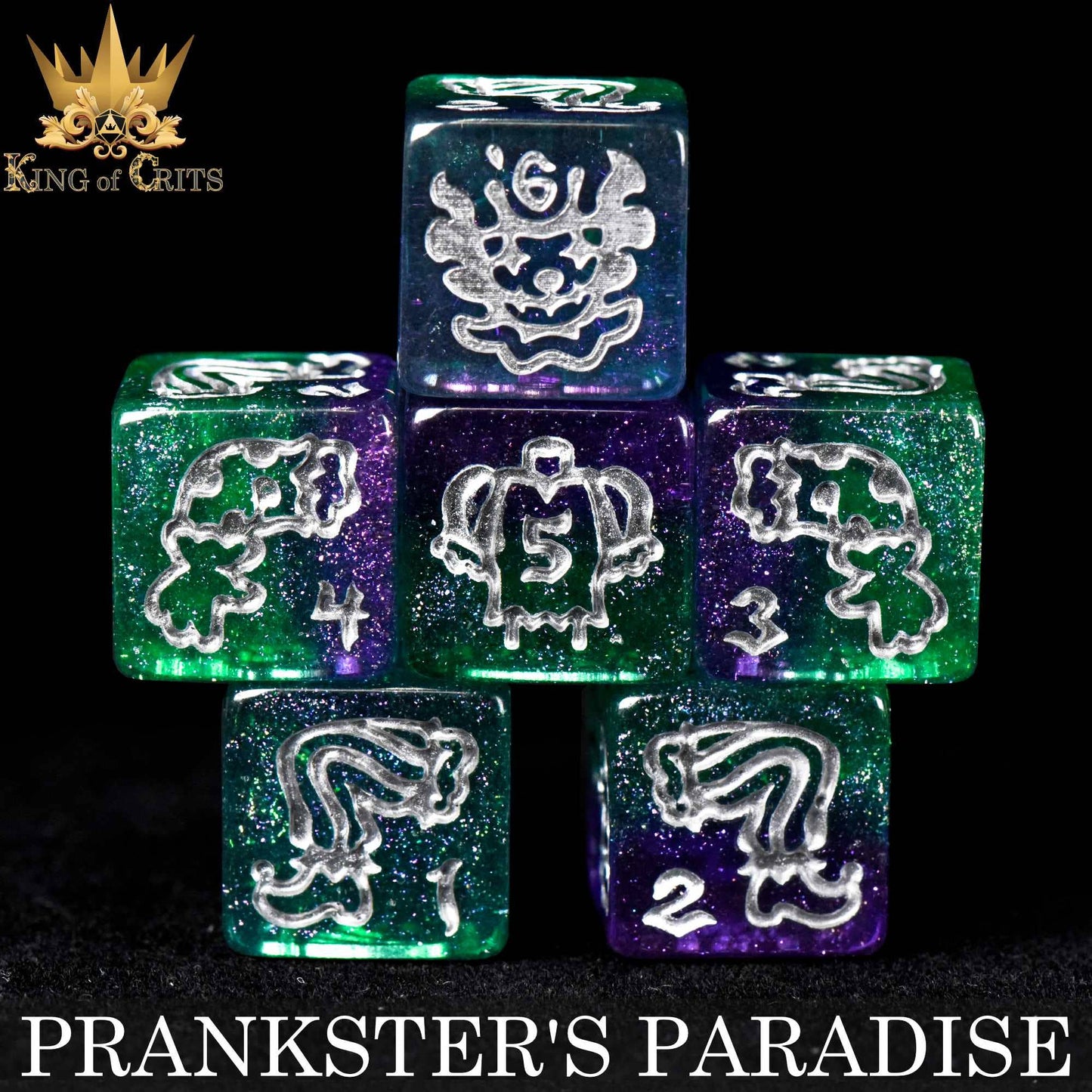 "PRANKSTER'S PARADISE" - RESIN DICE - KING OF CRITS ORIGINAL