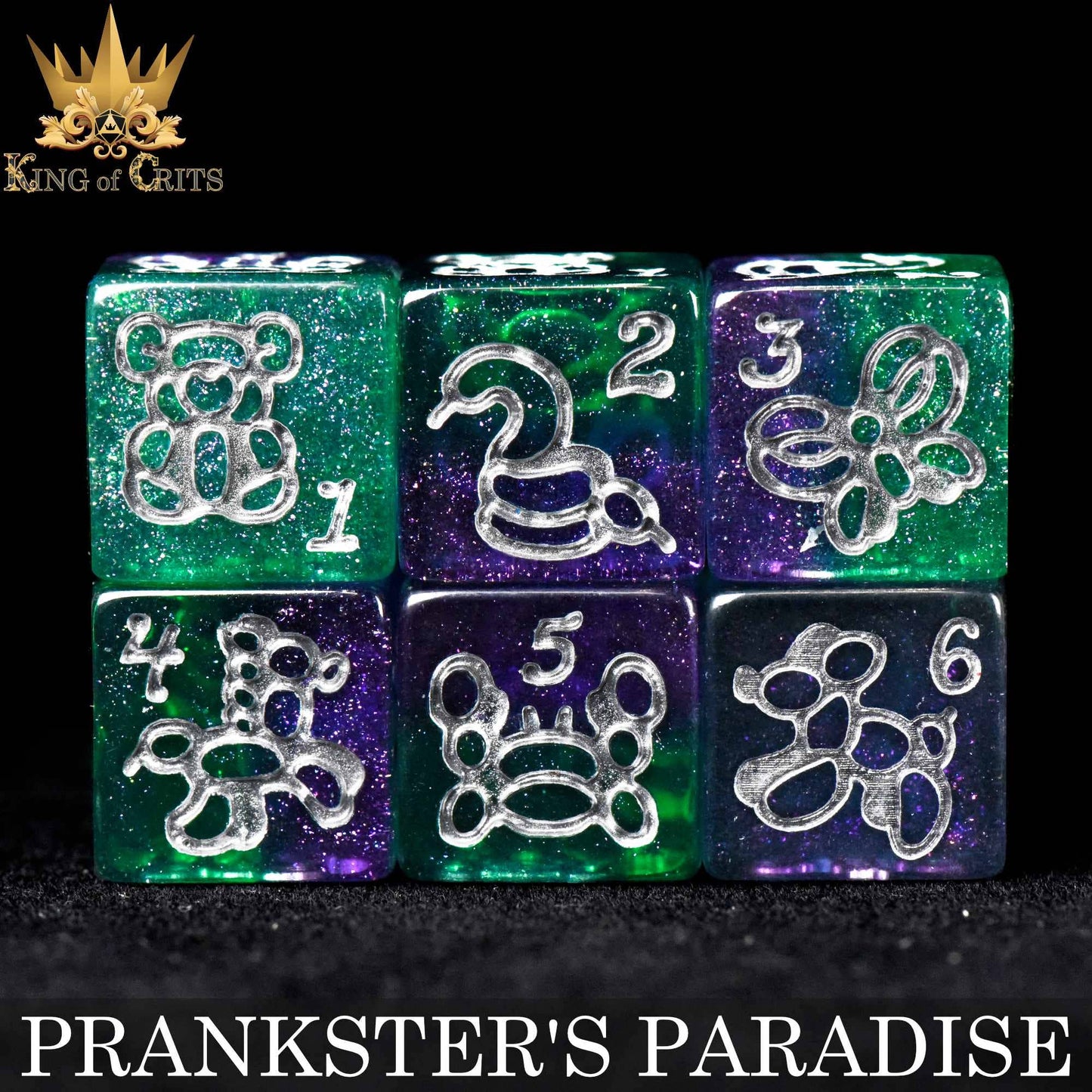 "PRANKSTER'S PARADISE" - RESIN DICE - KING OF CRITS ORIGINAL