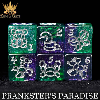 "PRANKSTER'S PARADISE" - RESIN DICE - KING OF CRITS ORIGINAL