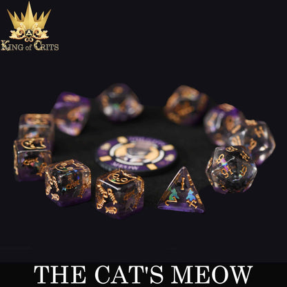 "THE CAT'S MEOW" - RESIN DICE SET - KING OF CRITS ORIGINAL