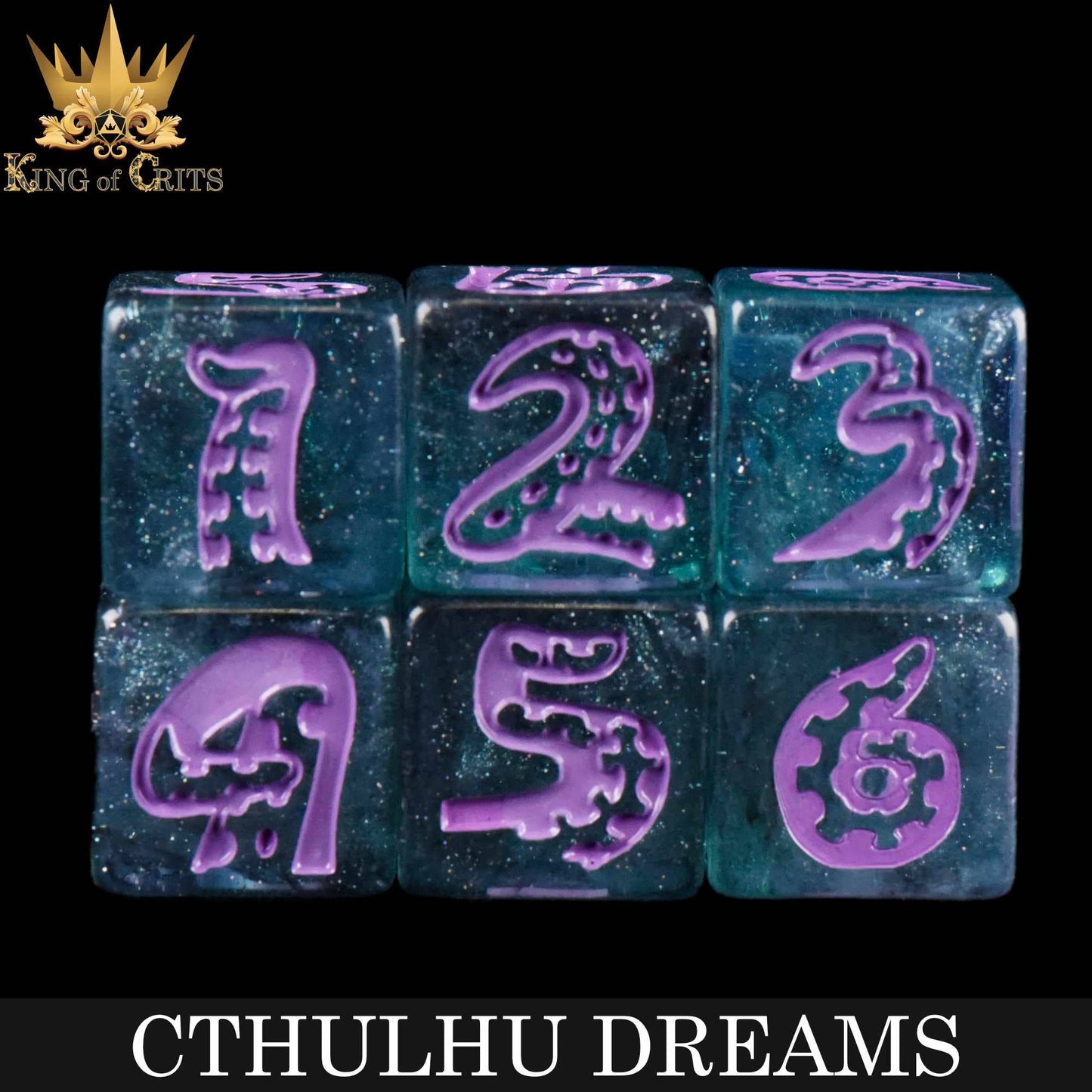 "CTHULU DREAMS" - RESIND DICE SET - KING OF CRITS ORIGINAL