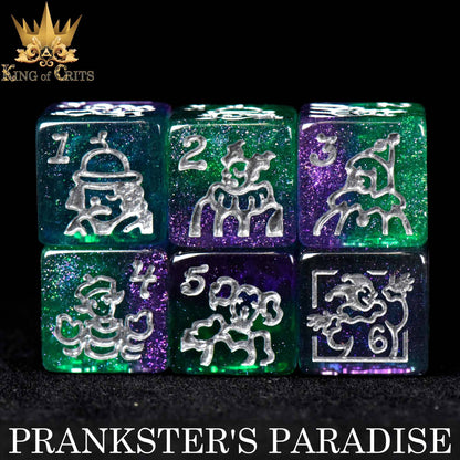 "PRANKSTER'S PARADISE" - RESIN DICE - KING OF CRITS ORIGINAL