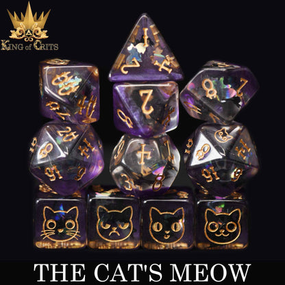 "THE CAT'S MEOW" - RESIN DICE SET - KING OF CRITS ORIGINAL