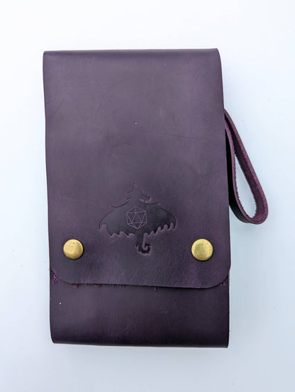 HÜTER DER RELIKTE - WÜRFELTASCHE - LEDER - MIT GLASBEHÄLTERN