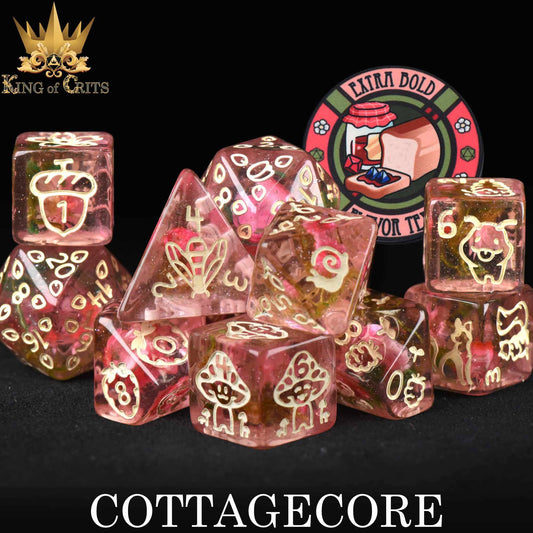 "COTTAGECORE" - WHIMSICAL DICE SET - KING OF CRITS ORIGINAL