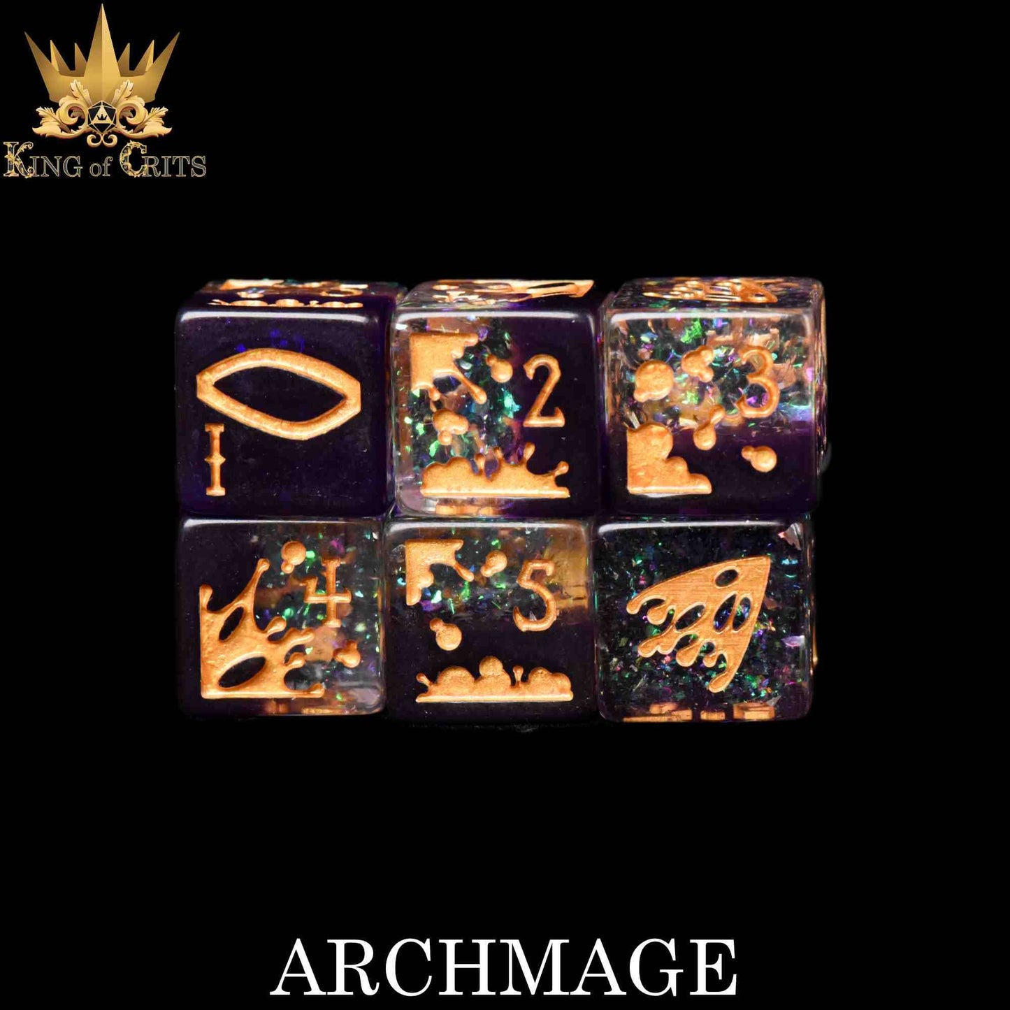 "ARCHMAGE" - MAGICAL DICE SET - KING OF CRITS ORIGINAL