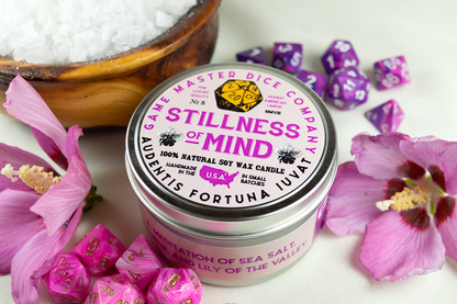 "STILLNESS OF MIND" - SCENTED GAMING CANDLE - SOFT FLORAL NOTES