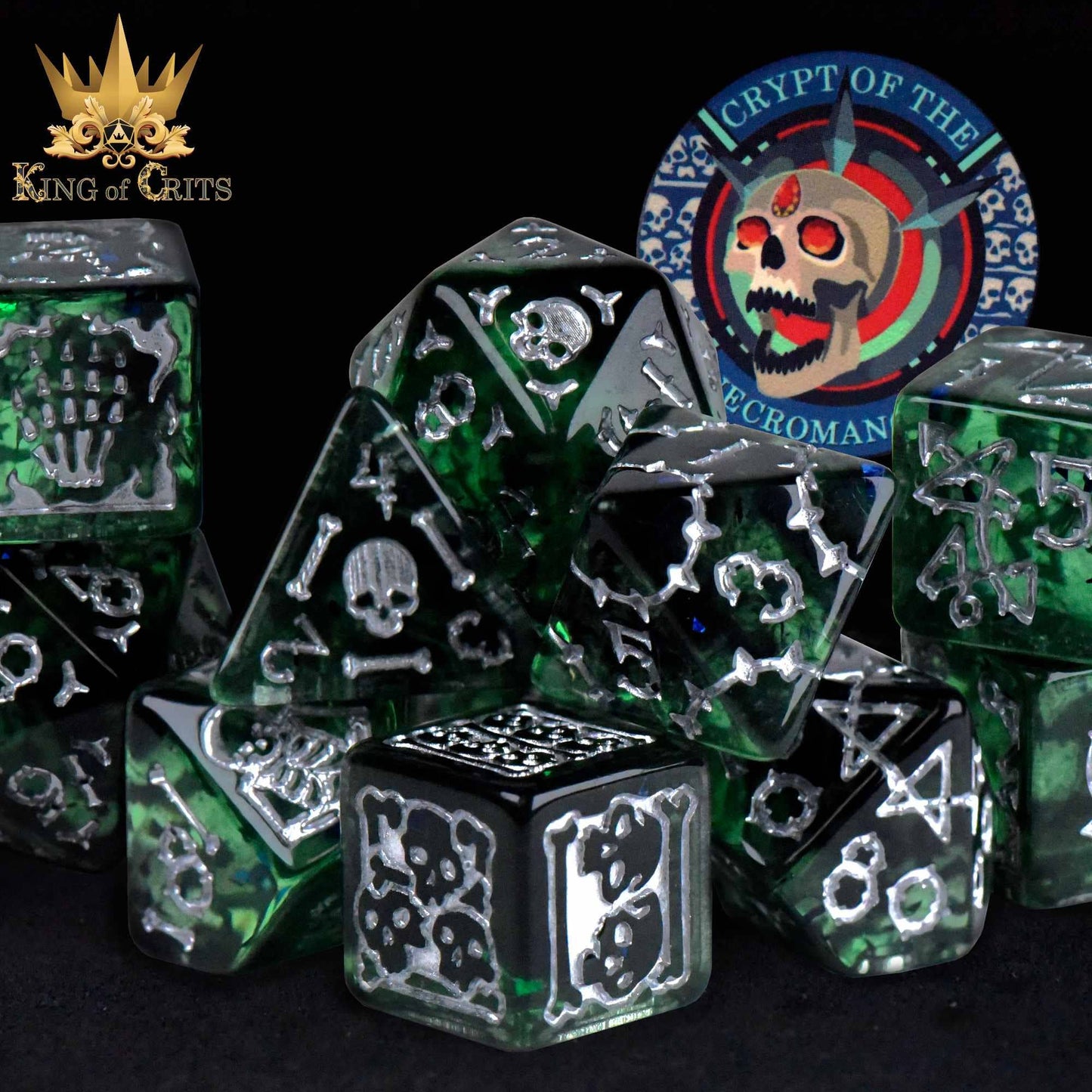 "CRYPT OF THE NECROMANCER" - RESIN DICE SET - KING OF CRITS ORIGINAL