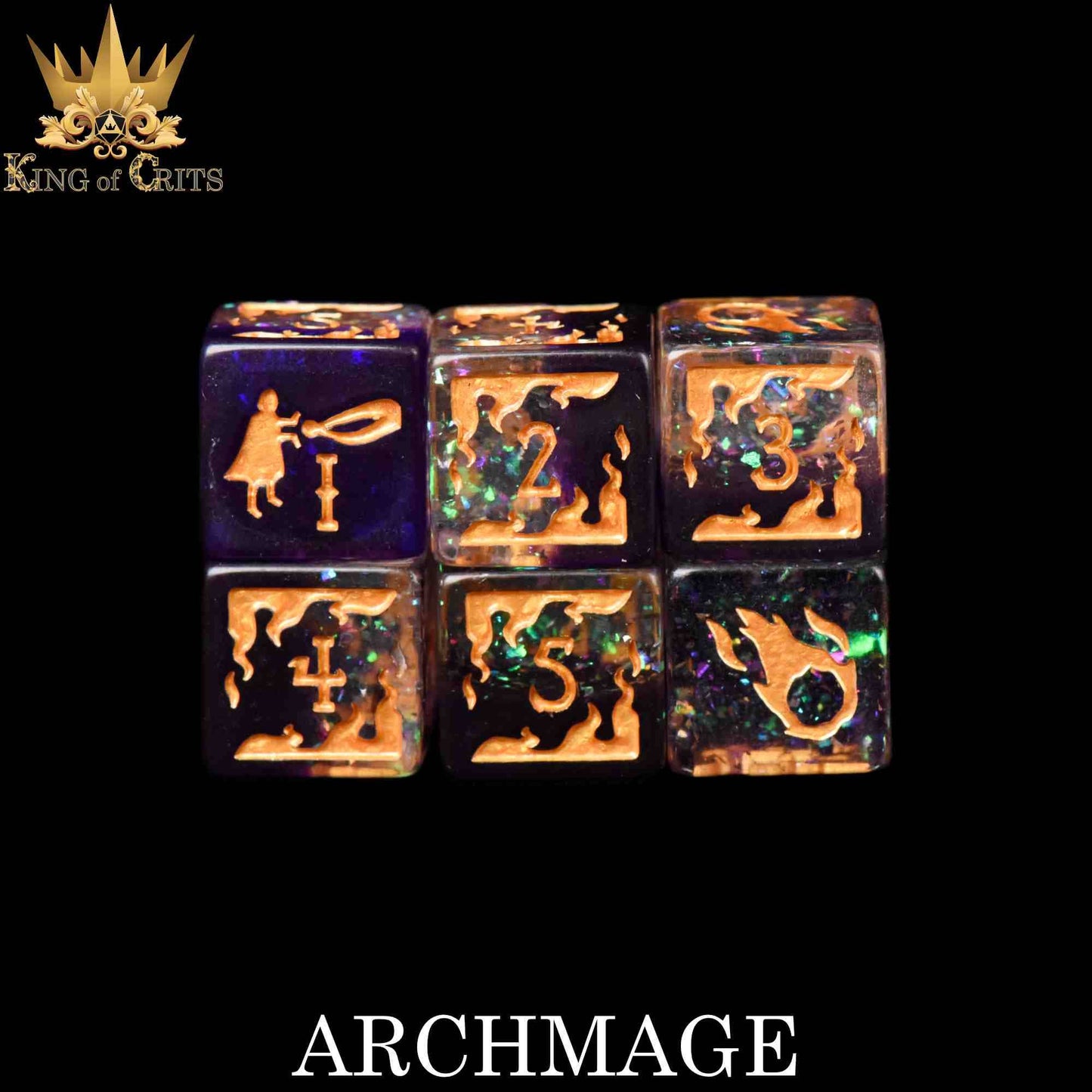 "ARCHMAGE" - MAGICAL DICE SET - KING OF CRITS ORIGINAL