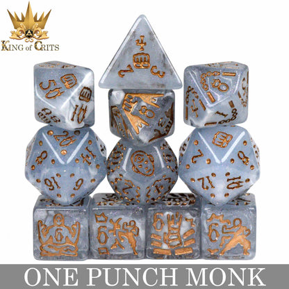 "ONE PUNCH MONK" - RESIN DICE SET - KING OF CRITS ORIGINAL
