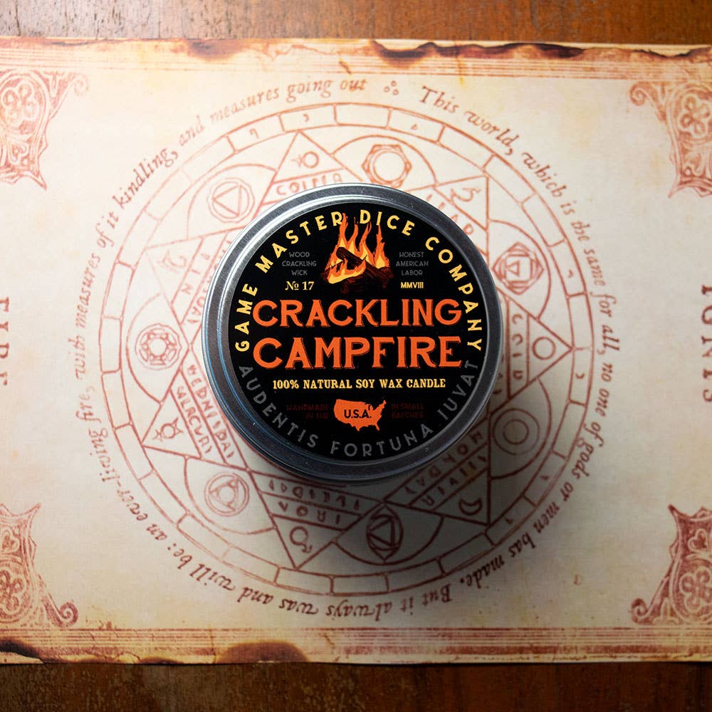 "CRACLING CAMPFIRE" - IMMERSIVE GAMING CANDLE - SAFFRON & WOOD