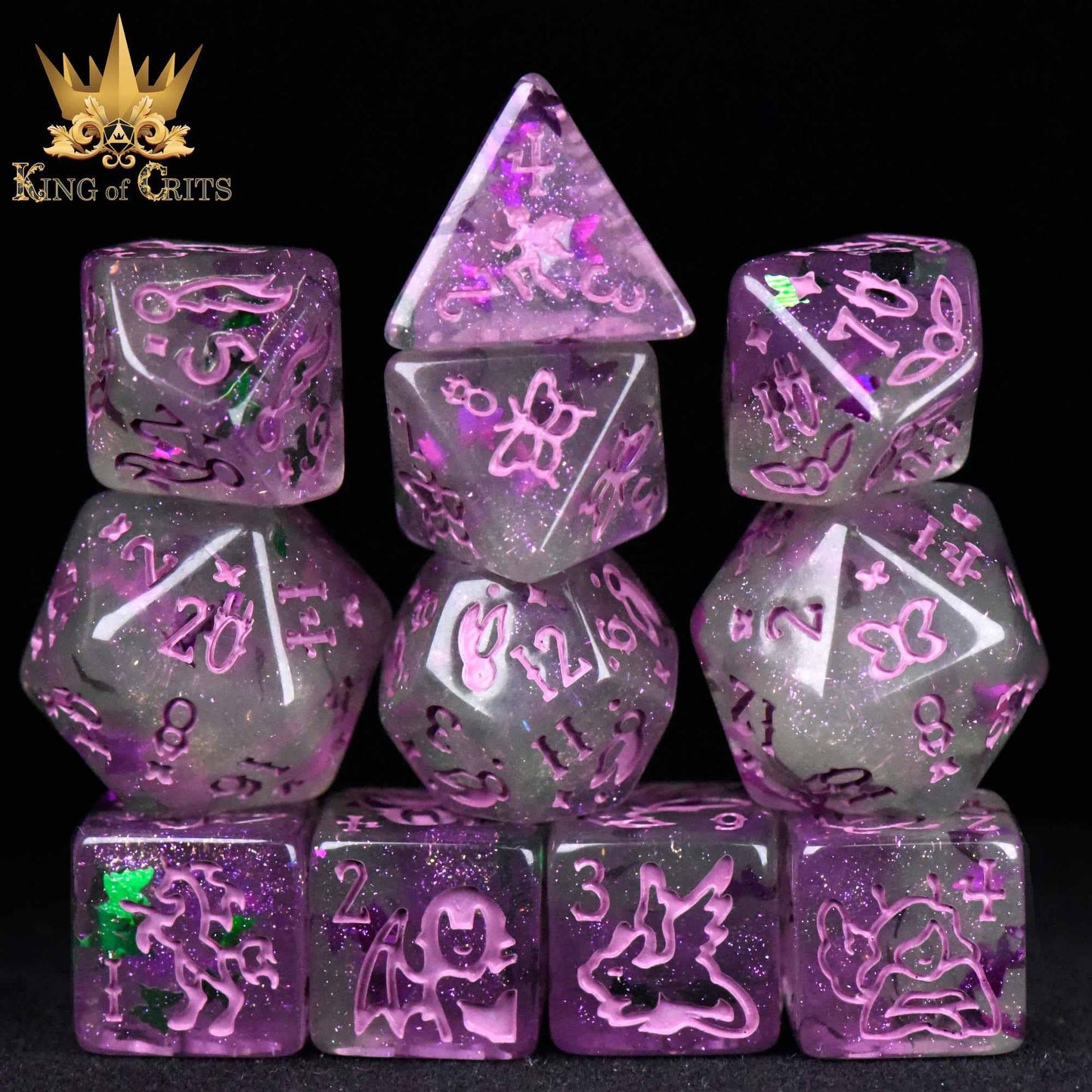"FAIRY FLIGHT" - BUTTERFLY RESIN DICE SET - KING OF CRITS ORIGINAL
