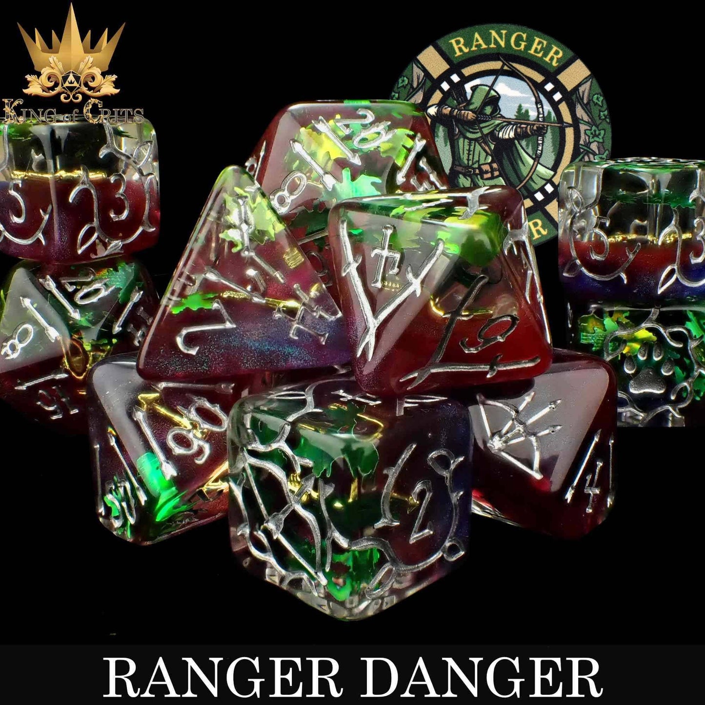 "RANGER DANGER" - HUNTER DICE SET - CING OF CRITS ORIGINAL