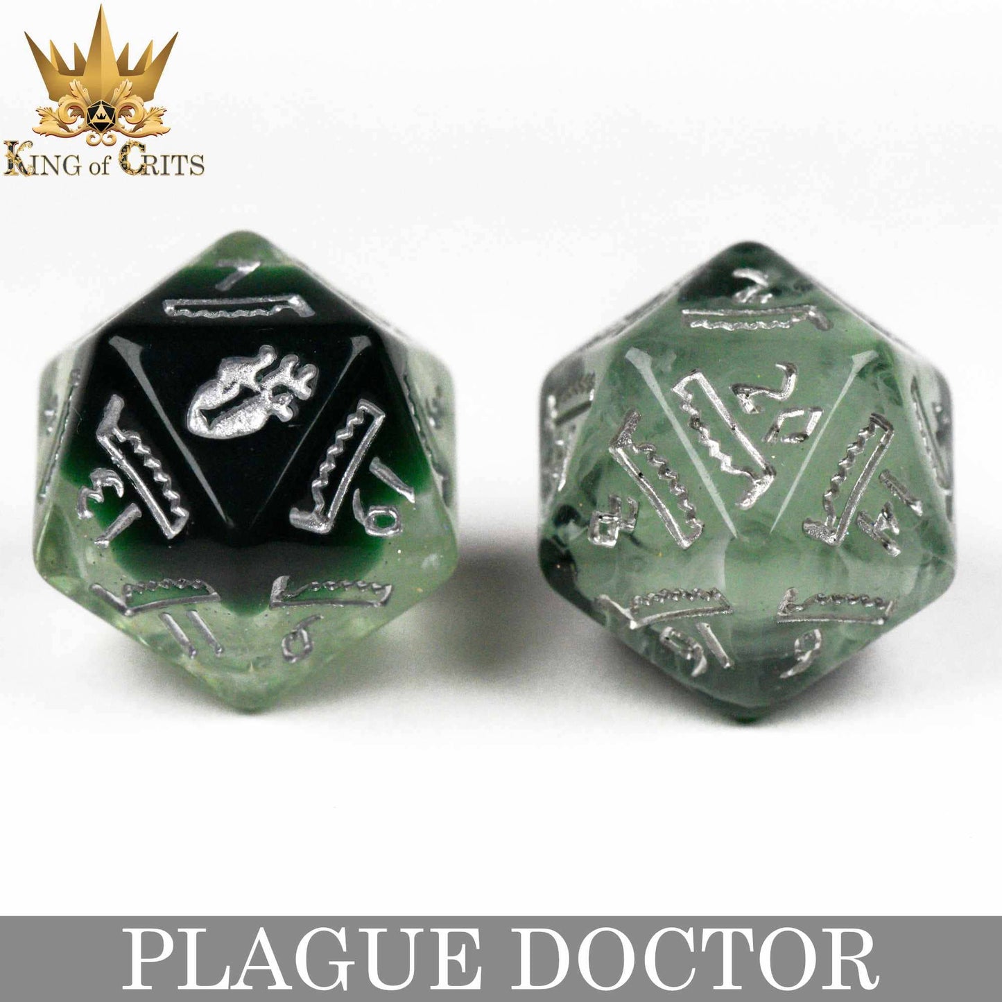 "PLAGUE DOCTOR" - 11 PIECE DICE SET - KING OF CRITS ORIGINAL