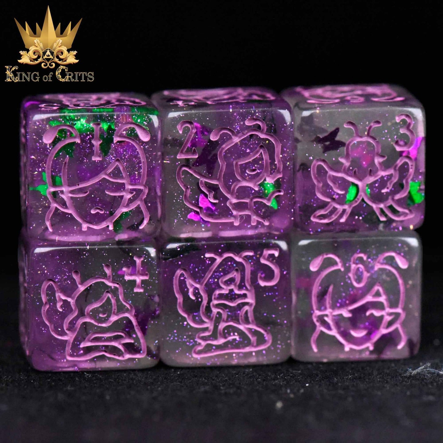 "FAIRY FLIGHT" - BUTTERFLY RESIN DICE SET - KING OF CRITS ORIGINAL