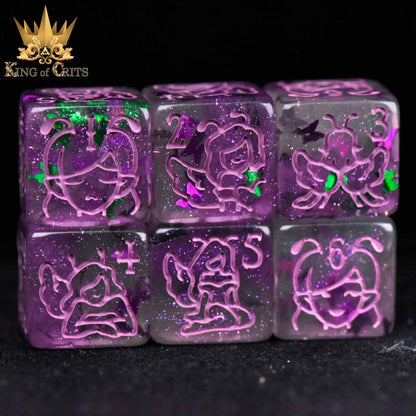 "FAIRY FLIGHT" - BUTTERFLY RESIN DICE SET - KING OF CRITS ORIGINAL
