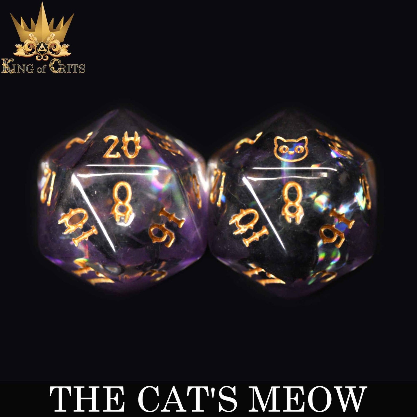 "THE CAT'S MEOW" - RESIN DICE SET - KING OF CRITS ORIGINAL