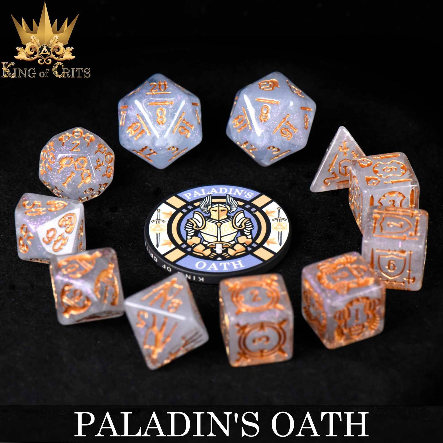 "PALADIN'S OATH" - RESIN DICE SET - KING OF CRITS ORIGINAL