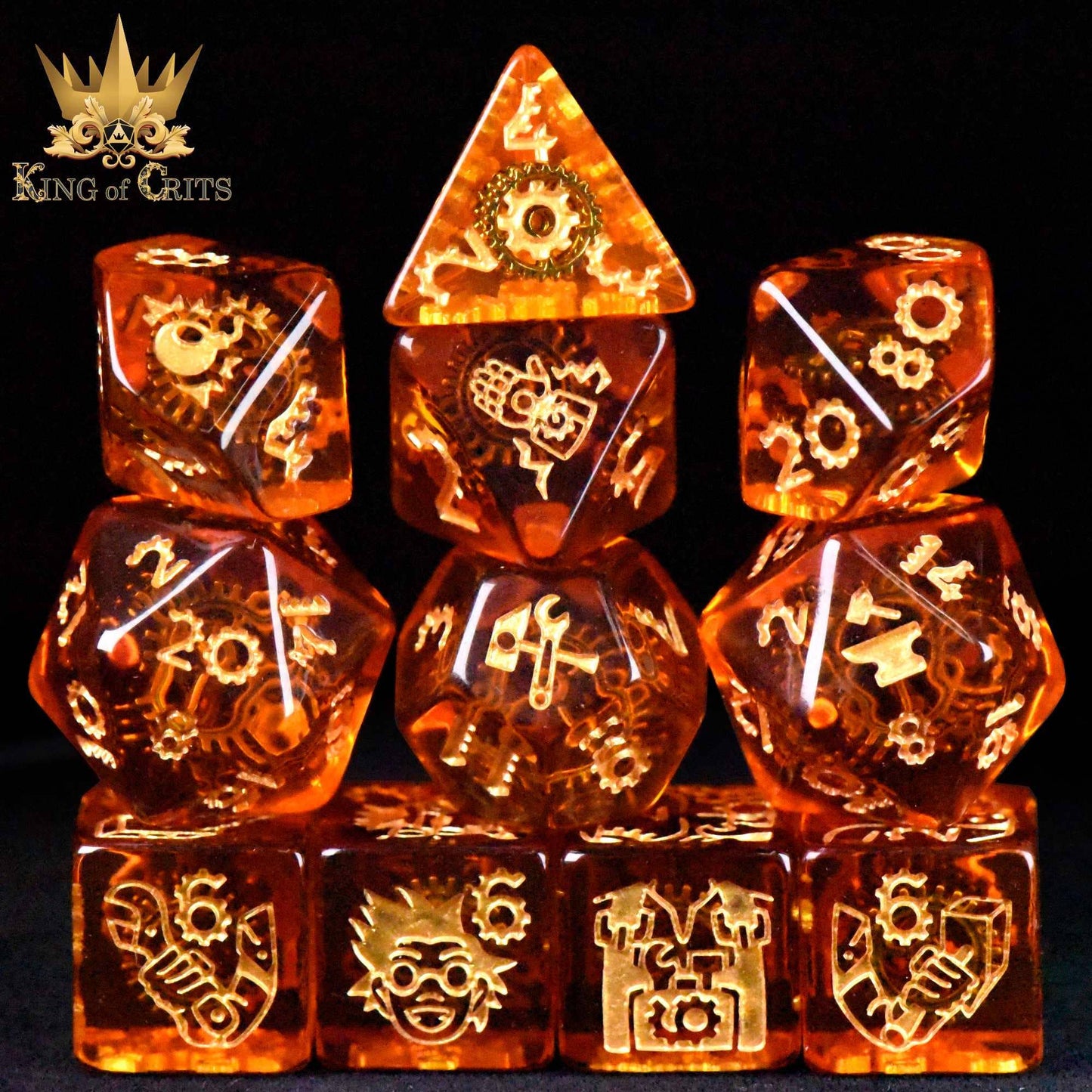 "ANCIENT ARTIFICER" - GEAR DICE SET - KING OF CRITS ORIGINAL