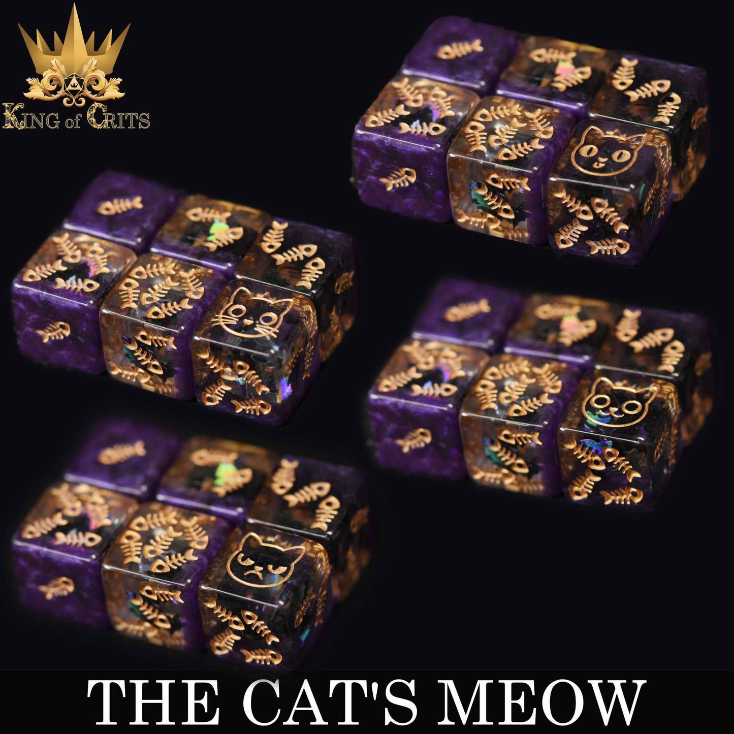 "THE CAT'S MEOW" - RESIN DICE SET - KING OF CRITS ORIGINAL