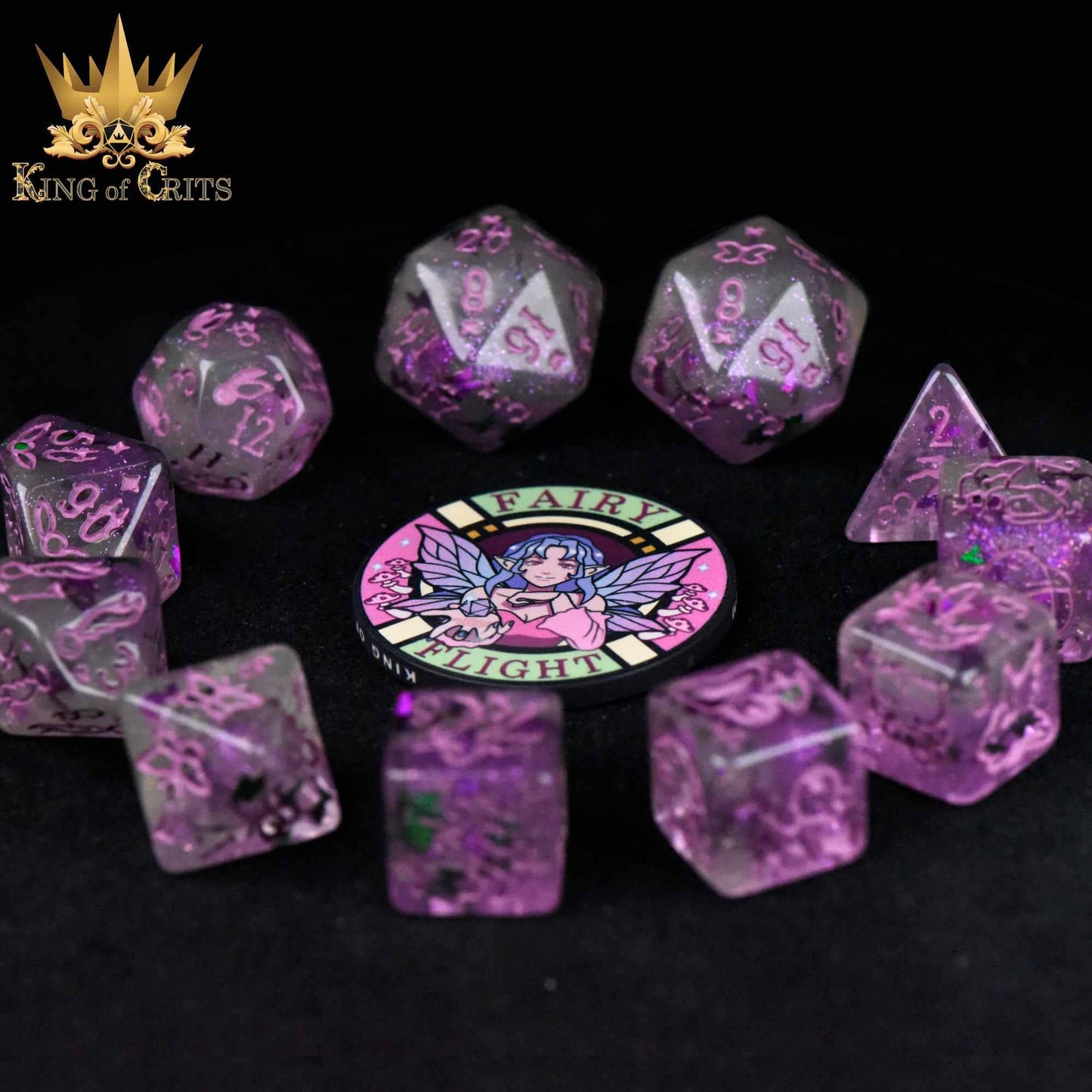 "FAIRY FLIGHT" - BUTTERFLY RESIN DICE SET - KING OF CRITS ORIGINAL