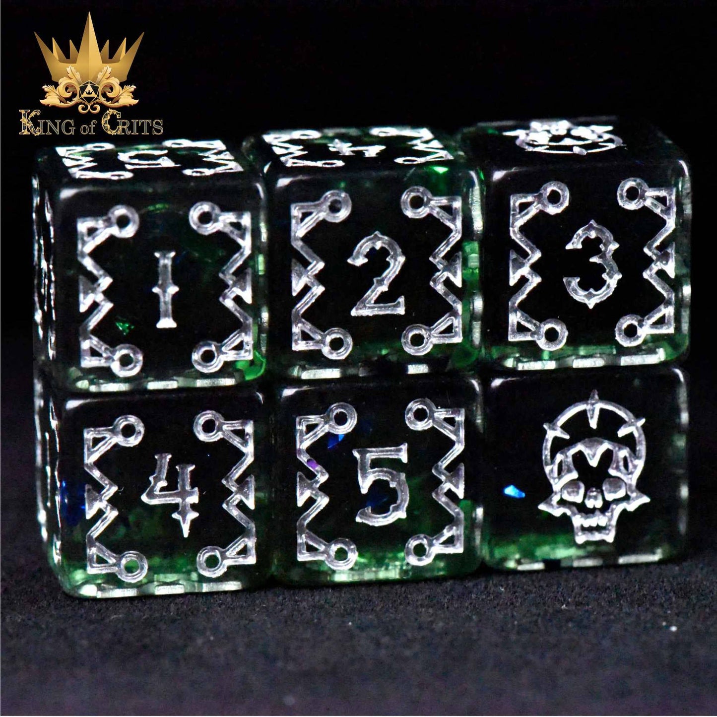 "CRYPT OF THE NECROMANCER" - RESIN DICE SET - KING OF CRITS ORIGINAL