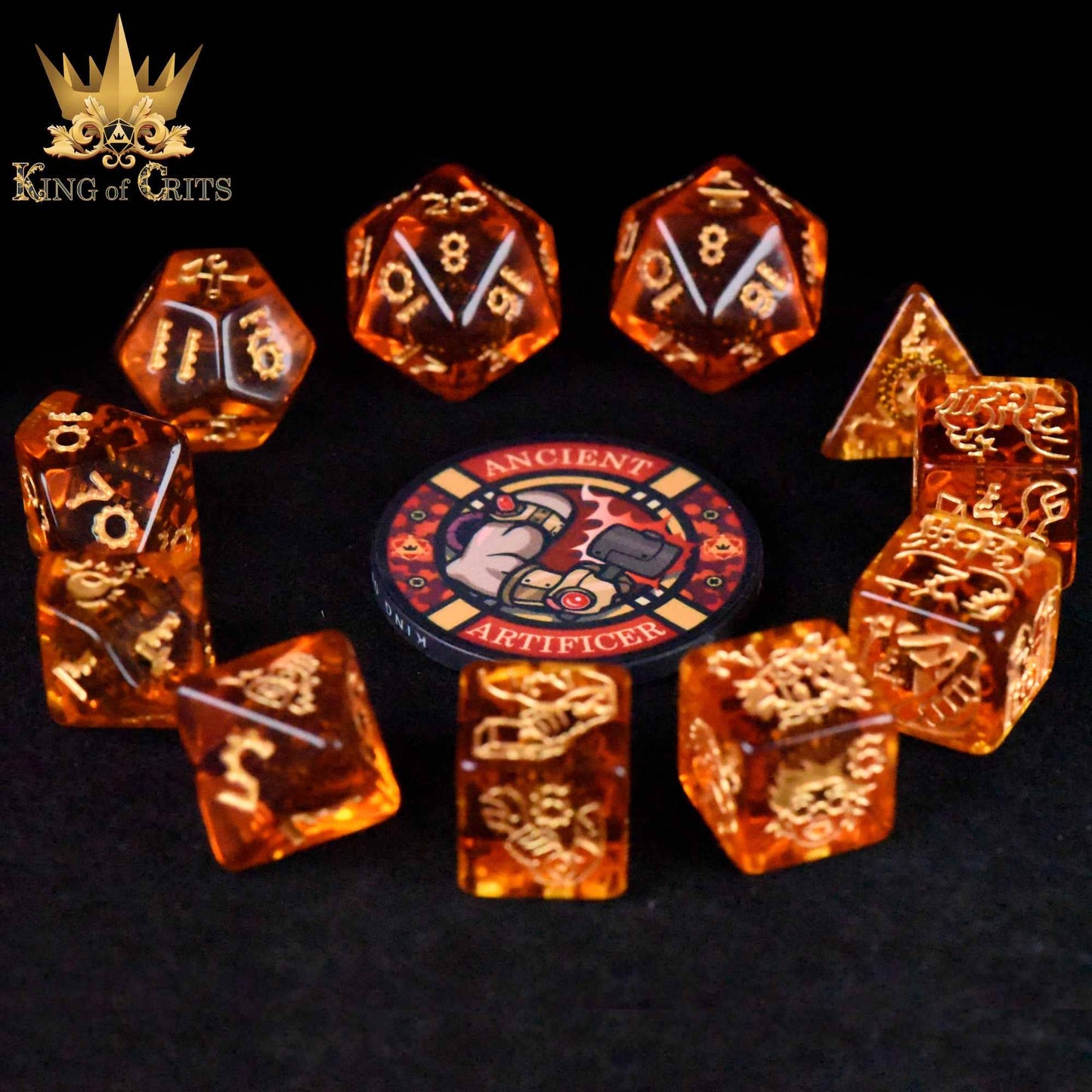 "ANCIENT ARTIFICER" - GEAR DICE SET - KING OF CRITS ORIGINAL