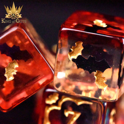 "BLOOD BATS & BEYOND" - RESIN DICE SET - KING OF CRIT ORIGINALS