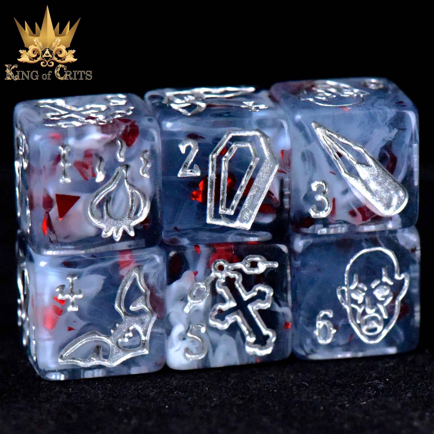 "VAMPIRIC BLOODLINE" - RESIN DICE SET - KING OF CRIT ORIGINAL