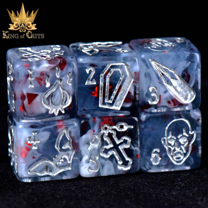 "VAMPIRIC BLOODLINE" - RESIN DICE SET - KING OF CRIT ORIGINAL