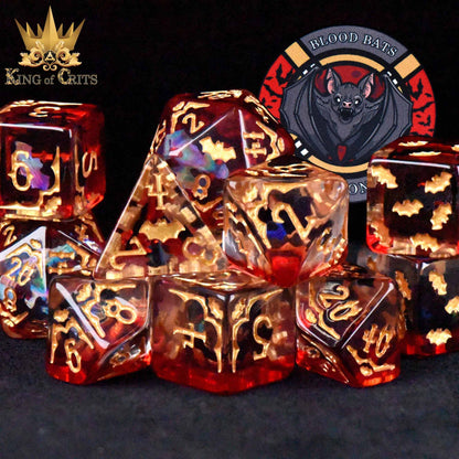 "BLOOD BATS & BEYOND" - RESIN DICE SET - KING OF CRIT ORIGINALS
