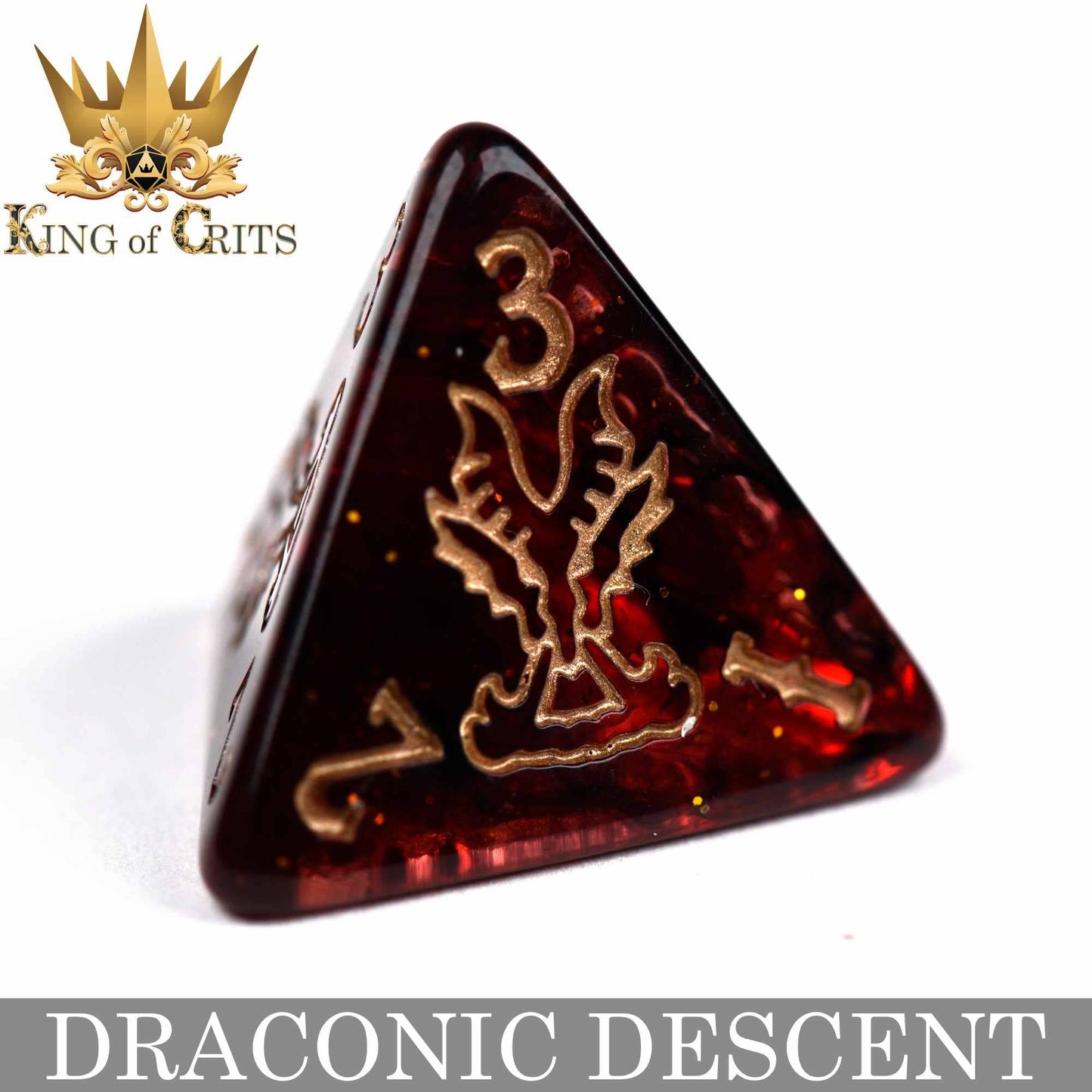 "DRACONIG DESCENT" - DRAGONBORN INSPIRED DICE SET - KING OF CRITS ORIGINAL