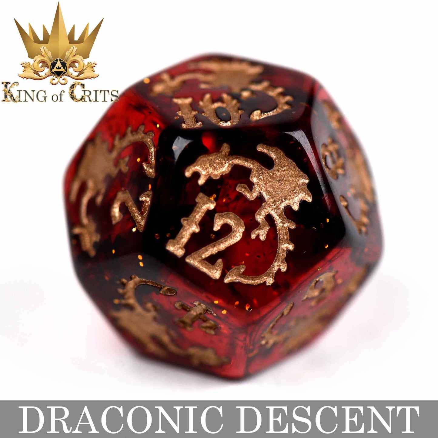 "DRACONIG DESCENT" - DRAGONBORN INSPIRED DICE SET - KING OF CRITS ORIGINAL