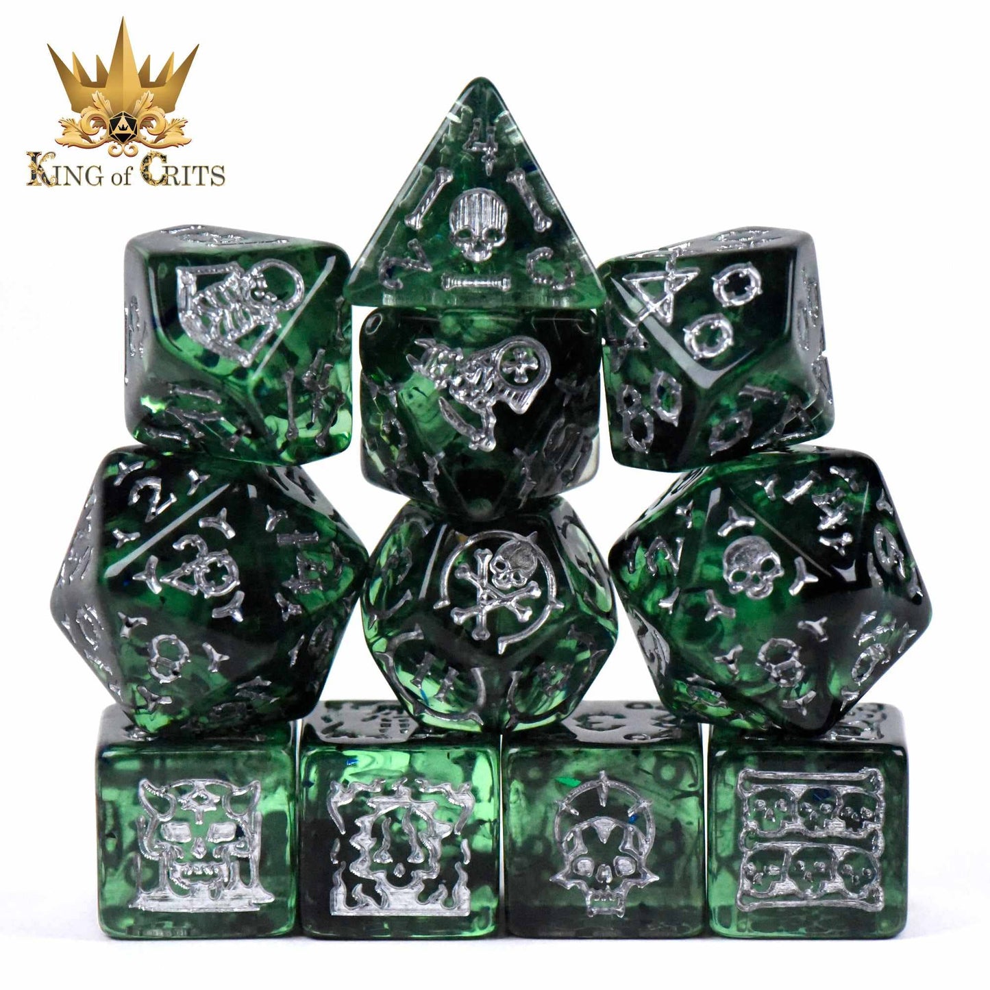 "CRYPT OF THE NECROMANCER" - RESIN DICE SET - KING OF CRITS ORIGINAL