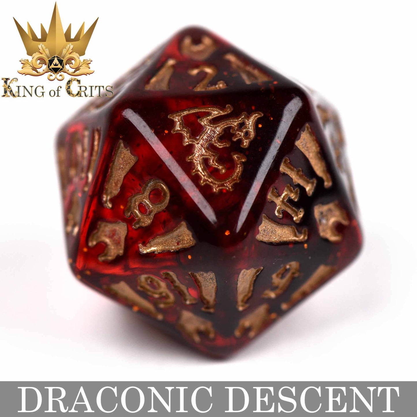 "DRACONIG DESCENT" - DRAGONBORN INSPIRED DICE SET - KING OF CRITS ORIGINAL