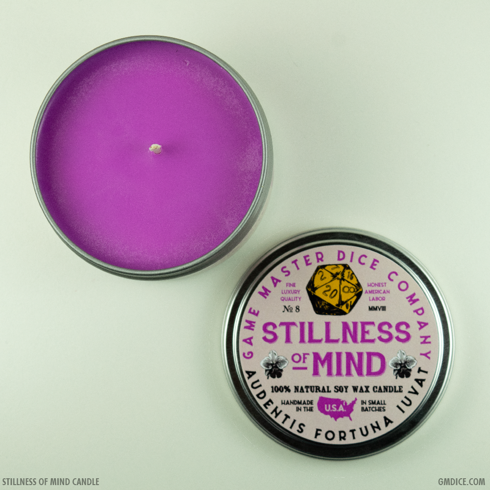 "STILLNESS OF MIND" - SCENTED GAMING CANDLE - SOFT FLORAL NOTES