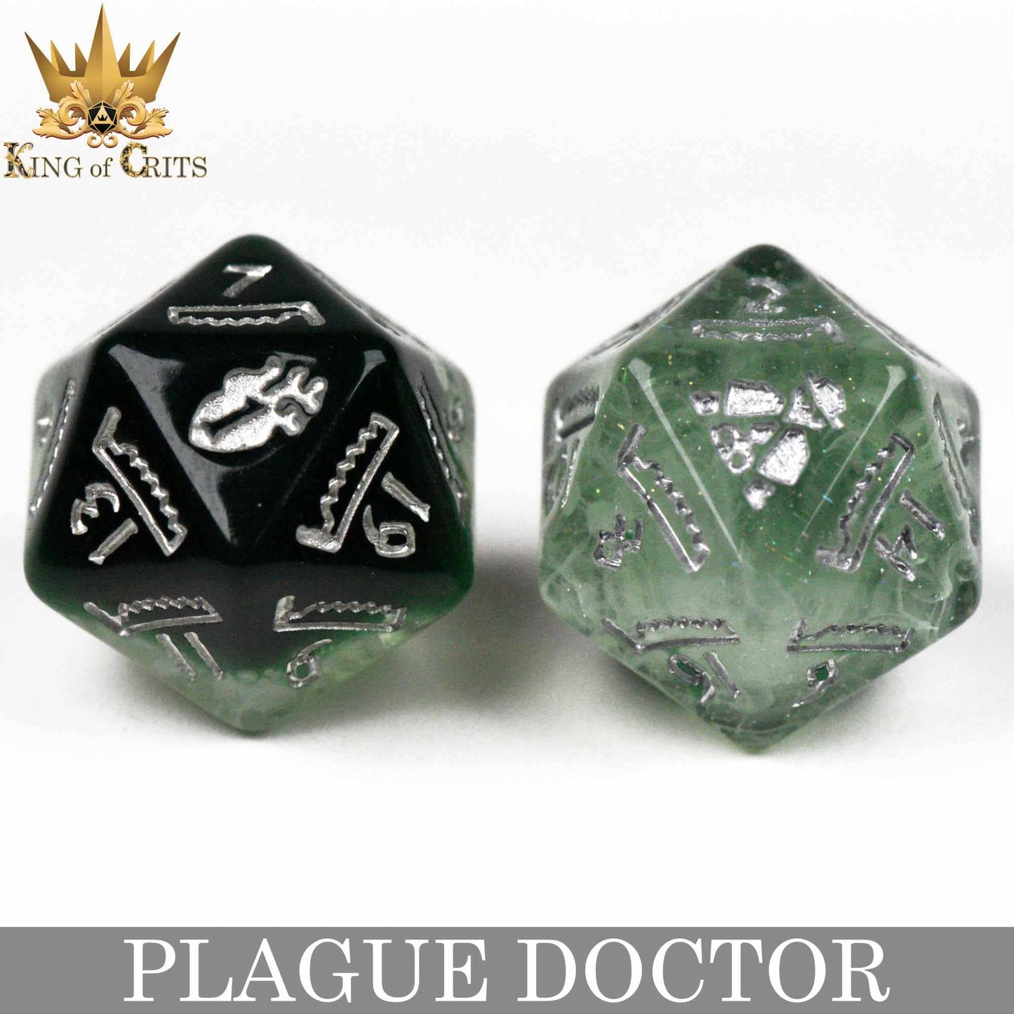 "PLAGUE DOCTOR" - 11 PIECE DICE SET - KING OF CRITS ORIGINAL