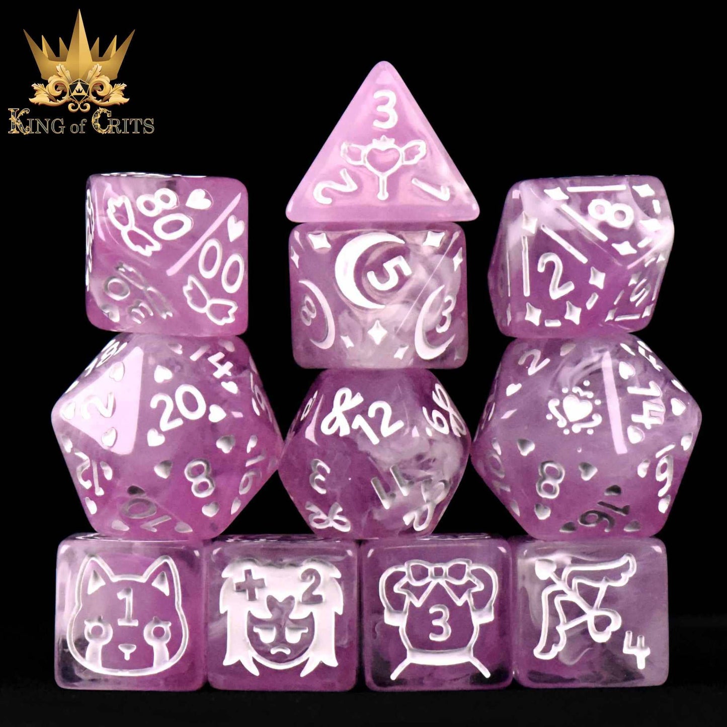 "MAGICAL GIRLS" - RESIN DICE SET - KING OF CRITS ORIGINAL