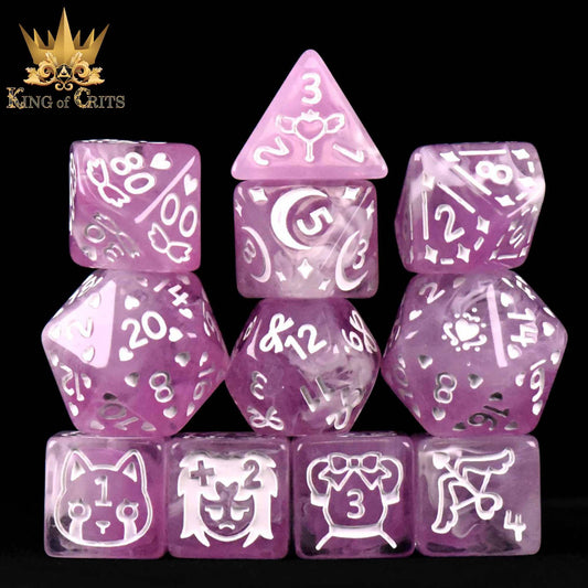 "MAGICAL GIRLS" - RESIN DICE SET - KING OF CRITS ORIGINAL
