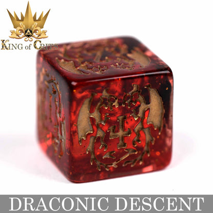 "DRACONIG DESCENT" - DRAGONBORN INSPIRED DICE SET - KING OF CRITS ORIGINAL
