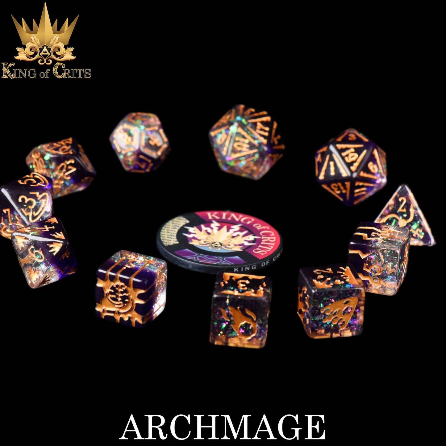 "ARCHMAGE" - MAGICAL DICE SET - KING OF CRITS ORIGINAL