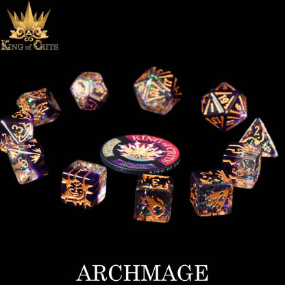 "ARCHMAGE" - MAGICAL DICE SET - KING OF CRITS ORIGINAL